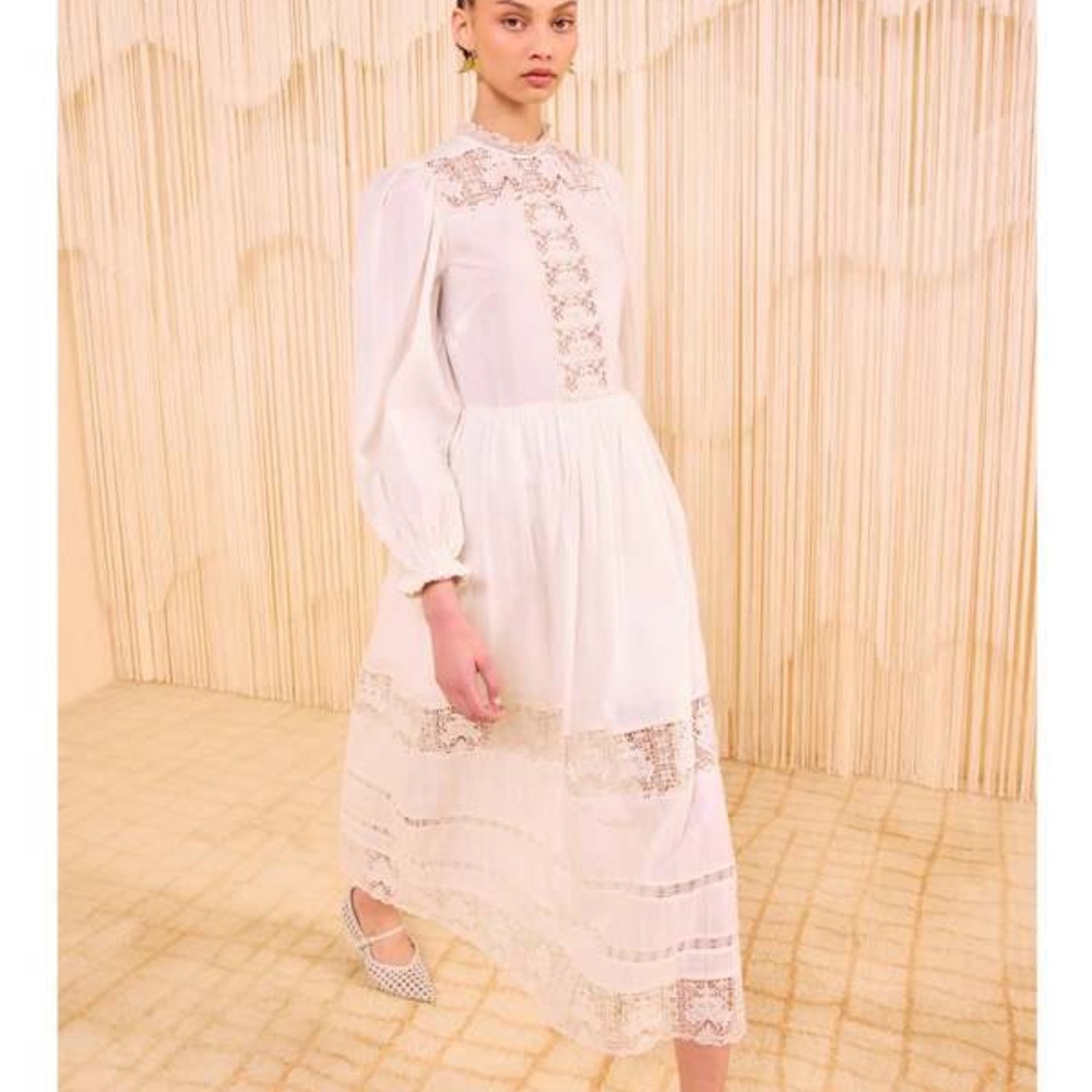 Ulla Johnson Amelie Long Sleeve Dress in Pristine